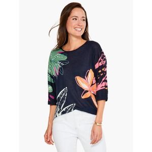 Nic+Zoe EUC Evening Garden Floral Print Sweater Size S RP 158$